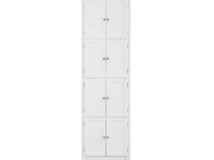 Tall Storage Cabinet With Doors And 4 Shelves For Living Room, Kitchen, Office, Bedroom, Bathroom, Modern