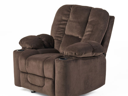 Luxurious Manual Recliner Chair With Skin-Friendly Fabric And Dual Cup Holders