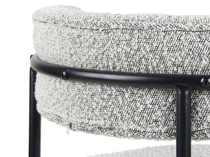 Burbank - Modern Round Boucle Dining Chairs (Set of 2) - Black / White