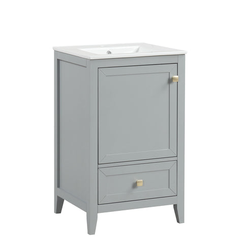 Bathroom Vanity With Sink, Soft Closing Cabinet Door, Storage Rack And Drawer