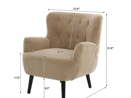 Armchair With Round Arm - Brown