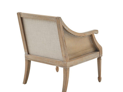 Transitional Cane Accent Armchair And Back Cushion - Natural