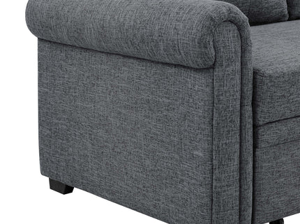 Upholstered Sleeper Sofa With Reversible Storage Chaise - Dark Gray