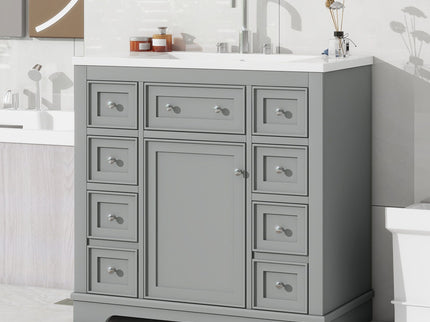 Modern Bathroom Vanity With Sink Combo, 6 Drawers And 1 Cabinet