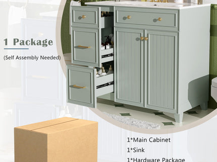 Bathroom Vanity With Sink, Soft Close Doors, Adjustable Shelves