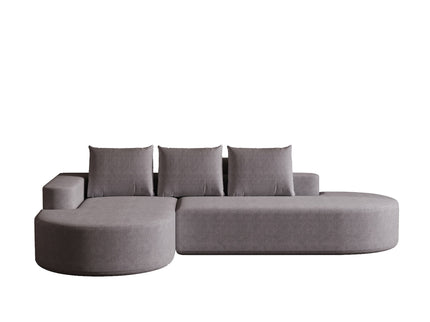 Modern Curved Sofa, L-Shaped Modular Sectional Set With 3 Pillows