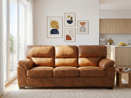 3 Seater Sofa With Padded Armrests And Triangular Leg