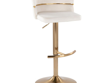 Cinch - Glam / Art Deco Adjustable Barstool With Swivel With Rounded T Footrest (Set of 2)