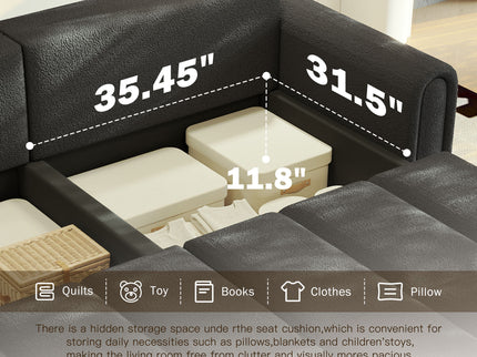 4 Seater Modern Couch With Seats Storage