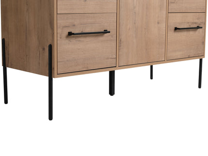 48" Freestanding Bathroom Vanity With Sink, Soft Close Cabinet Doors, 4 Drawers - Imitative Oak