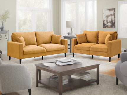 Modern Upholstered 2 Piece Sofa Set With 3 Seater And 2 Seater