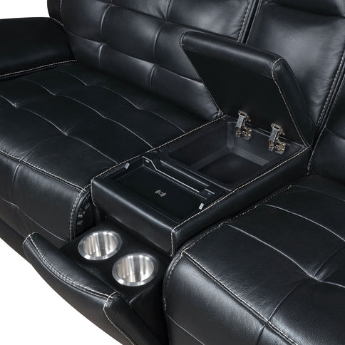 Hayden - Dual Power Reclining Sectional Sofa - Black