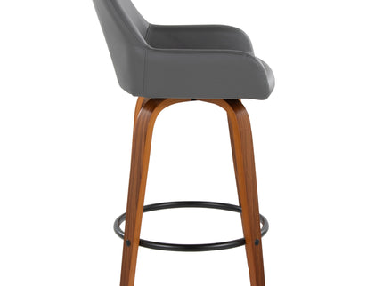 Daniella - Contemporary Fixed Height Counter Stool With Swivel With Round Footrest (Set of 2)