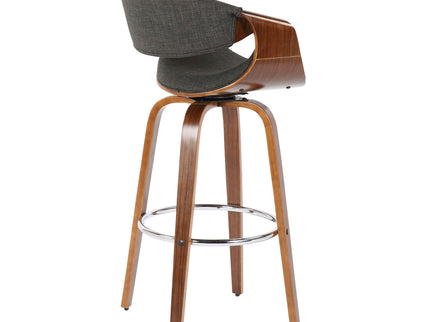 Curvini Mid - Century Modern Fixed Height Barstool With Swivel (Set of 2)