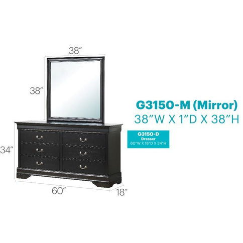 Elegant Wall Mirror - Black