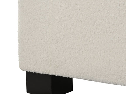 Textured Boucle Ottoman Bench With Hinged Lid For Seating And Storage - Beige