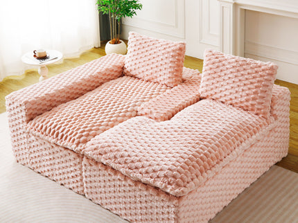 Modular Sofa, Convertible Twin Seat With Chaise Lounge