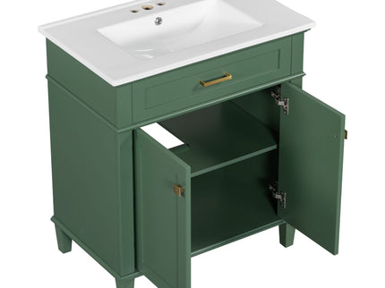 Bathroom Vanity With Ceramic Basin, Soft Close Door And Adjustable Shelves
