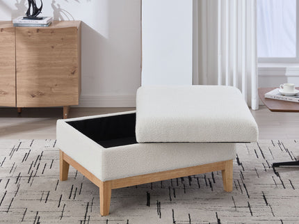 Upholstered Storage Ottoman With Reversible Lid Coffee Table, Foot Stool
