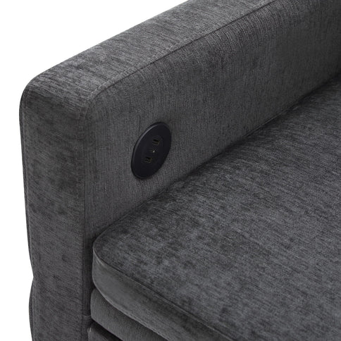 Convertible Sofa Bed Loveseat With Adjustable Backrest And USB Ports