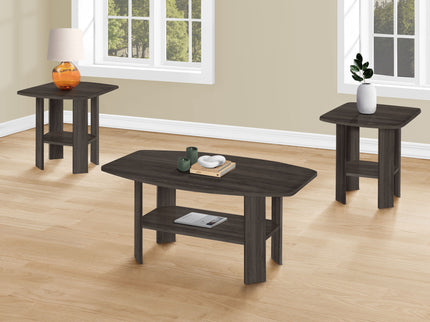 Table Set: Coffee, End, Side, Accent, Living Room, Transitional (Set of 3) - Oak