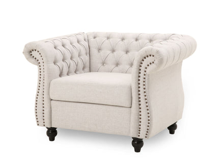 Nexuson - Upholstered Chesterfield Chair With Deep Tufted And Nailhead Trim