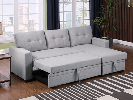 Upholstered Pull Out Sectional Sofa With Chaise