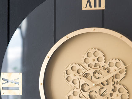 Round Moving Gear Roman Numeral Clock - Multicolor