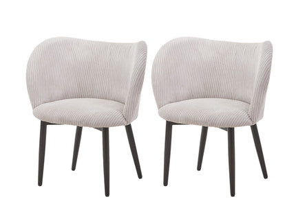 Dining Chair With Curved Padded Back (Set of 2) - Gray