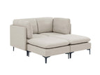 Beige / 3 Pc. 2 Seater Sectional, 2 Ottomans
