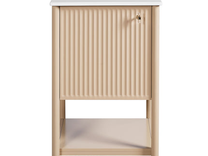 Bathroom Vanity With Sink, Freestanding Single Cabinet Set - Cream White