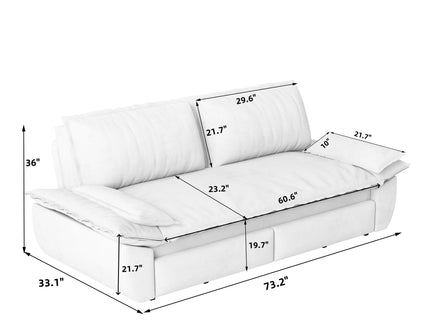 Queen Pull Out 3 In 1 Convertible Sleeper Sofa, Multi-Functional