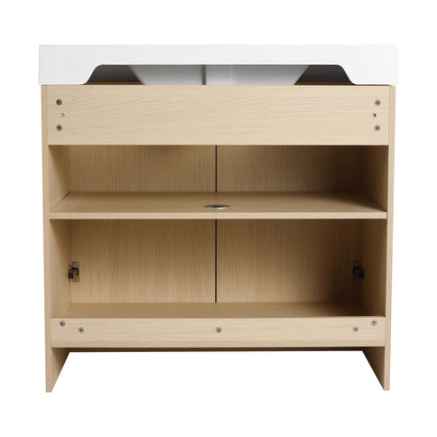 Freestanding Bathroom Vanity With Resin Sink & Soft Close Cabinet Doors