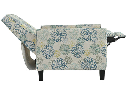 Upholstered Push Back Recliner Chair For Living Room - Blue