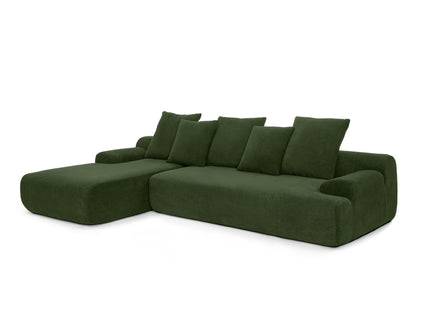 L-Shape Sectional Sofa, Modular Compressed Couch For Living Room Bedroom, 4 Seater - Green