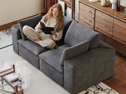 Cloud Sofa, Deep Seat Couches, Removable Cushion For Living Room - Dark Gray