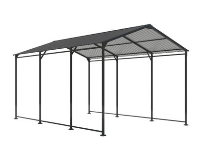Metal Carport 10 5Ft Heavy Duty With Galvanized Steel Roof Metal Garage Canopy With Galvanized Steel Roof & Frame Car Tent Outdoor Storage Shed - Gray