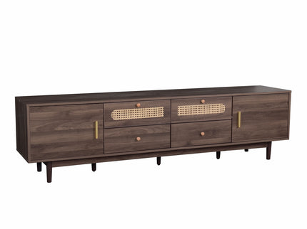 TV Stand With Drawers, Accent Entertainment Center For Living Room - Dark Brown