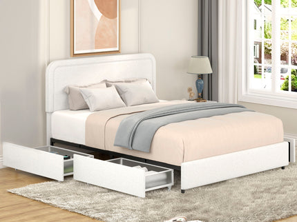 Liv - Patented With Drawers Upholstered Storage Platform Bed