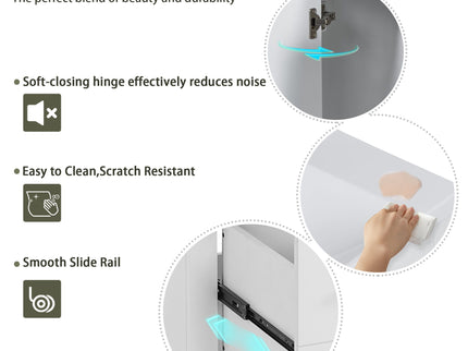 Bathroom Vanity With Sink Combo, Storage Cabinet, Freestanding Set With 3 Drawers & Soft Closing Doors