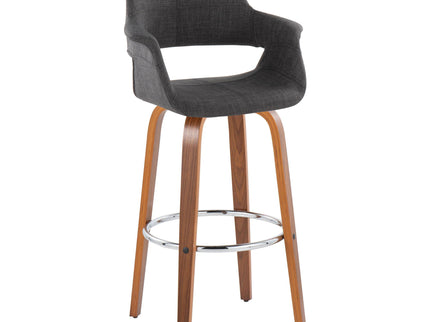 Vintage Flair - Mid Century Modern Fixed Height Barstool With Swivel & Round Footrest (Set of 2)