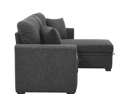 Upholstered Sectional With Pull Out Bed And Chaise Storage