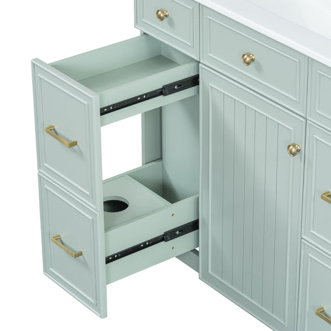 Bathroom Vanity With Ceramic Sink, Soft Close Doors, Adjustable Shelves