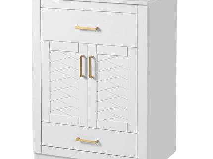 Modern Bathroom Vanity With Integrated Ceramic Sink, 2 Door Cabinet With Tip-Out Drawer