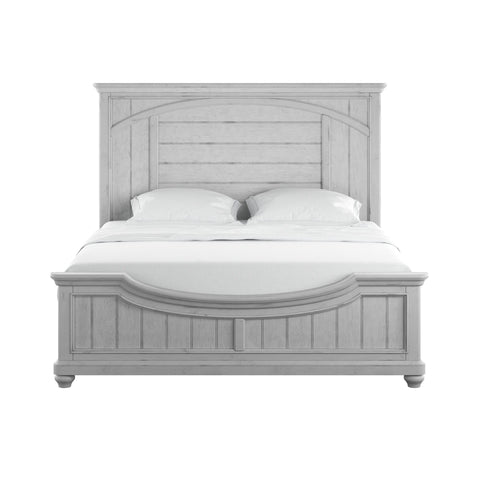 Queen Panel Bed - Gray - Wood