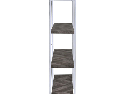 Herringbone - Bookcase With Full Length Shelf - Gray