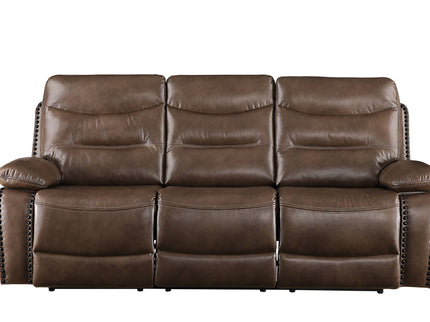 Aashi - Leather Gel Match Recliner Sofa - Brown
