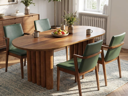 5 Piece Indoor Dining Set With Oval Table And Chairs