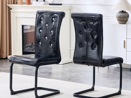 Alligator Skin Upholstered Dining Chairs