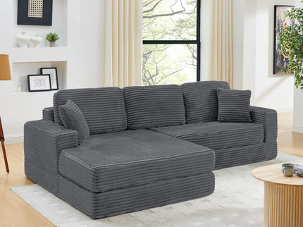 Modern Minimalist L Shape Modular Sectional Sofa, Couch